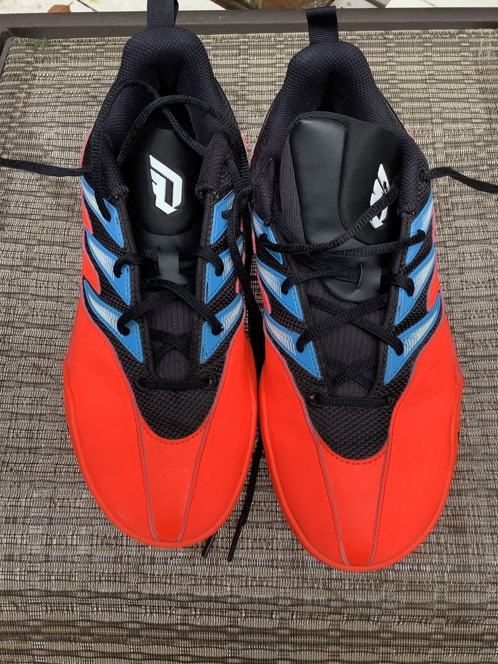 Adidas Dame Orange Blue Stripe Basketball Shoes Sneakers 8